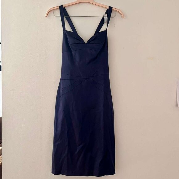 NWT Laundry by Design Shelli Segal Navy Blue Pencil Dress Sz 2 - Picture 1 of 4